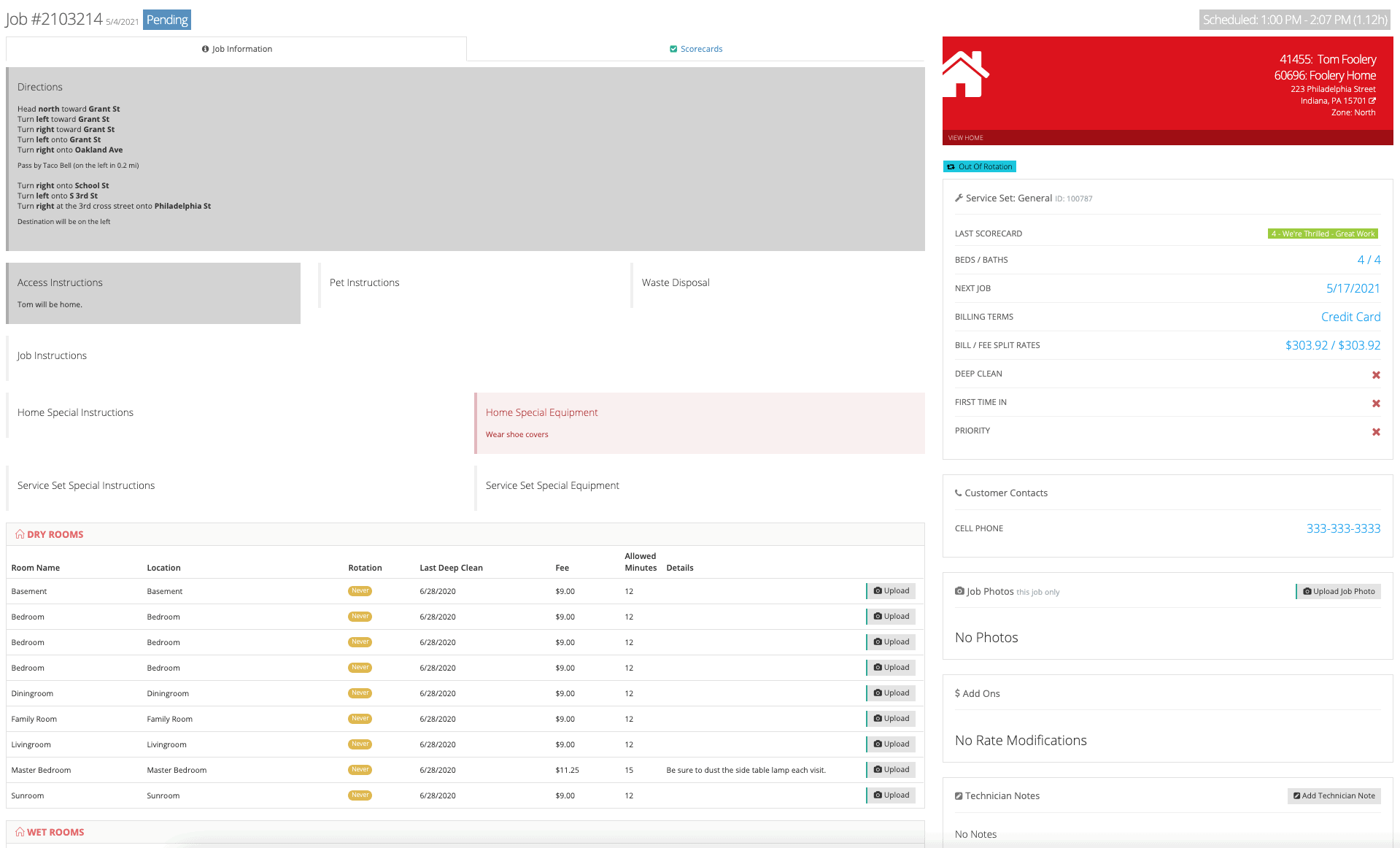 Detailed customer information captured by MaidCentral's CRM. Maid Service Software CRM.